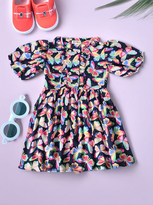 Bella Moda Girl's Blue Comfort+ All-Season Party Frock