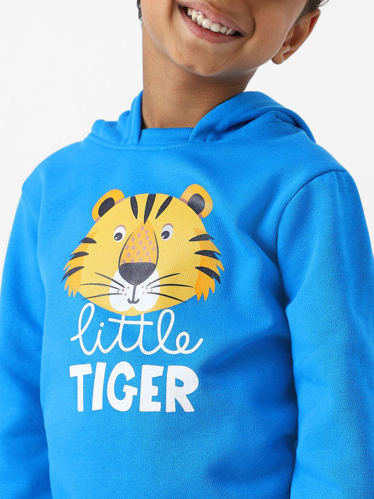 Little Tiger Hooded Blue Warmth Pullover