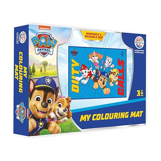 Ratna’s Paw Patrol Colouring Mat – Washable, Reusable Activity Mat 71x51cm for Kids 3+