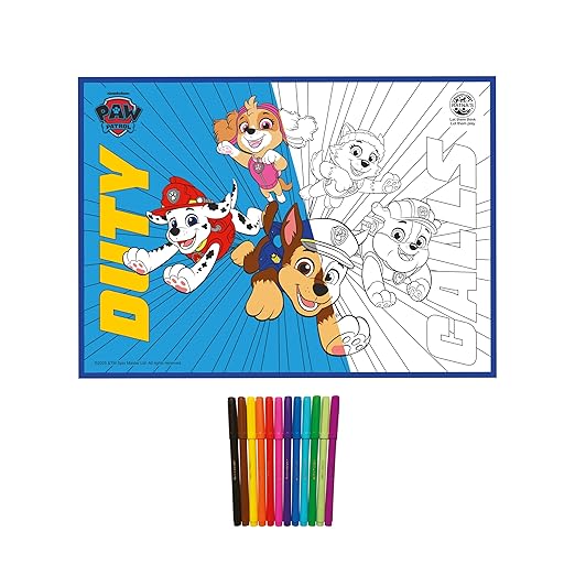 Ratna’s Paw Patrol Colouring Mat – Washable, Reusable Activity Mat 71x51cm for Kids 3+