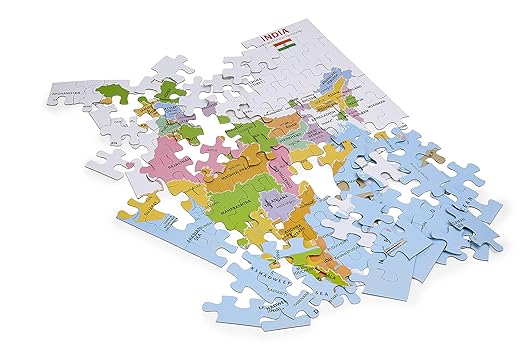 100-Piece India Map Puzzle for Kids – Big Size Educational Jigsaw with Reference Poster (BIS Approved)