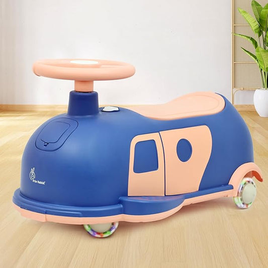 R for Rabbit Iya Iya Caravan 3-in-1 Kids Swing Car with PU LED Wheels, ABEC-7 Bearings & Toy Storage – BPA-Free, BIS Certified