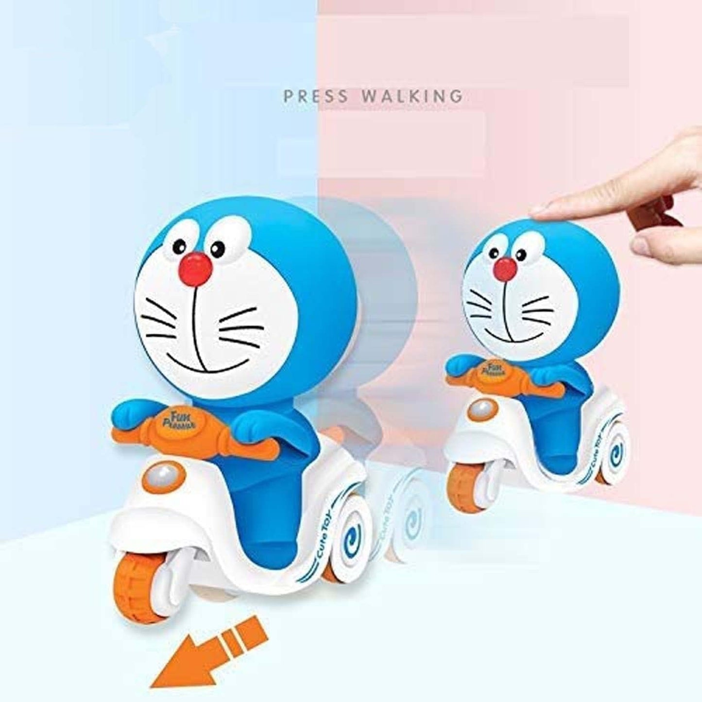 FUN PRESSURE CAR DM HK GT – Push & Go Doraemon Scooter Toy for Boys and Girls | Battery-Free Action Vehicle for Endless Fun & Learning