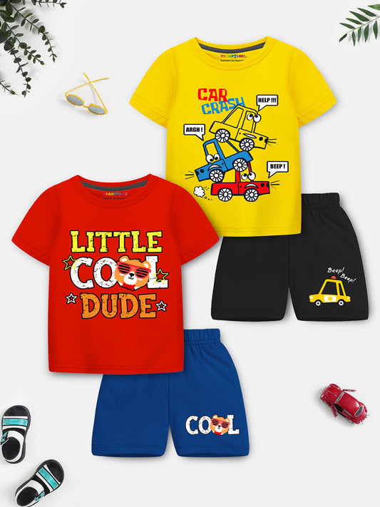 Vroom Vroom! 2-Pack 'COOL DUDE' Car Crash T-Shirt & Shorts Set