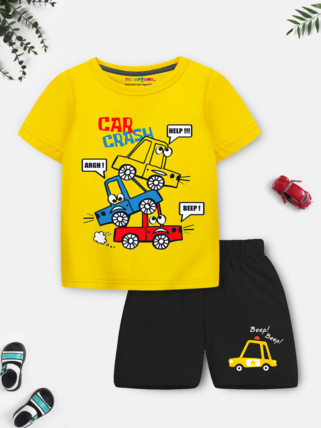 Vroom Vroom! 2-Pack 'COOL DUDE' Car Crash T-Shirt & Shorts Set