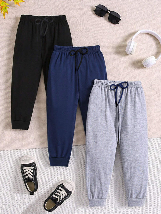 Boys' Essential 3-Pack Solid Track Pants