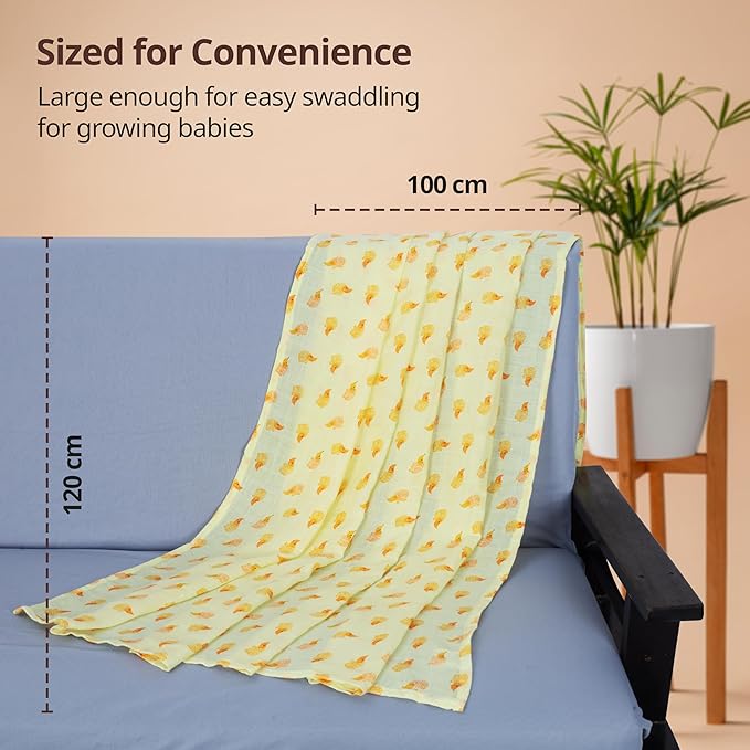 LuvLap 100% Cotton Muslin Baby Swaddle Set – Pack of 3, 120x100cm, Dots & Hearts Print, for Newborns to 18 Months+