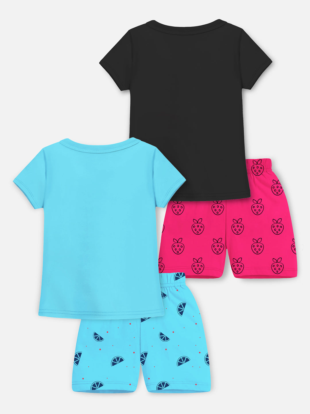 Aqua & Black 'Summer Vibe' Quad Set