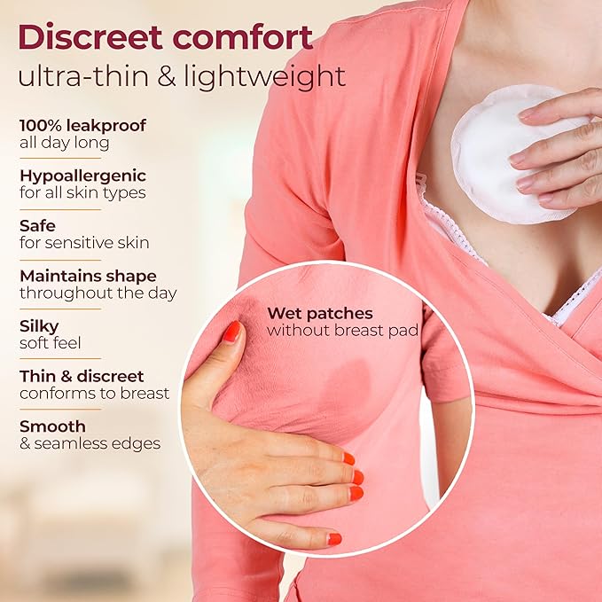 LuvLap Ultra Thin Honeycomb Nursing Breast Pads – 24pcs, Disposable