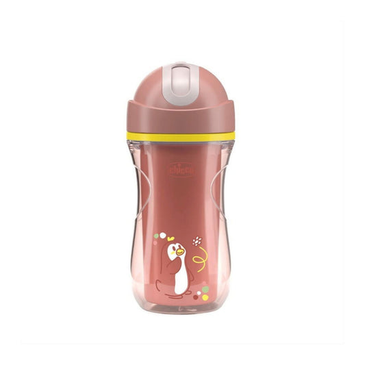 Chicco Insulated Sport Cup with Spill-Proof Soft Silicone Straw (14M+, Pink)