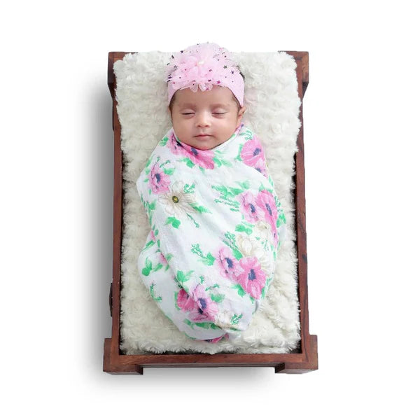Haus & Kinder 100% Cotton Muslin Swaddles – Pack of 5 | Soft & Breathable Newborn Swaddle Wraps | 100x100 cm | Gentle & Durable Baby Blanket Set