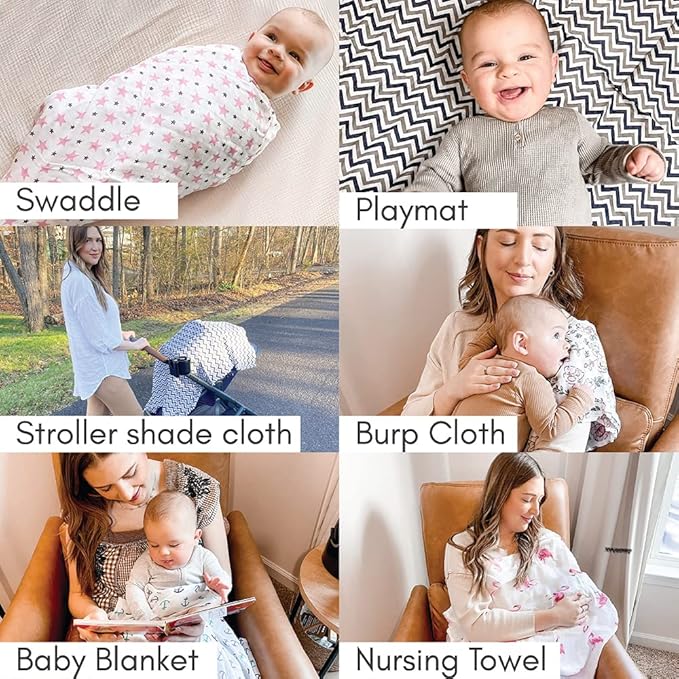 Haus & Kinder 100% Cotton Muslin Baby Swaddle Wraps – Soft, Breathable Newborn Swaddles (100x100 cm, Pack of 3, Oasis Collection)