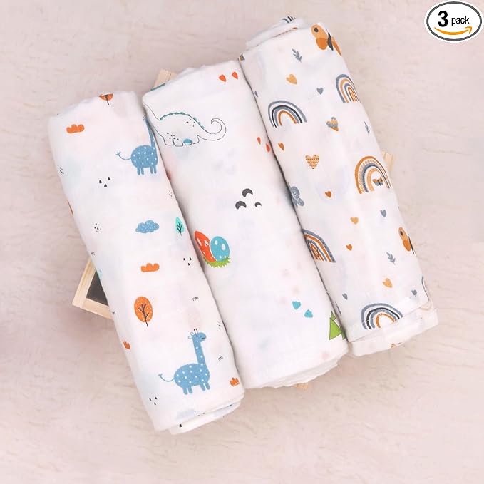 R for Rabbit Cuddlez Swaddle for Newborn Baby 100% Soft Cotton Muslin | Lightweight, Breathable & Skin-Friendly Multipurpose Swaddlers Wrap Set Combo Pack of 3