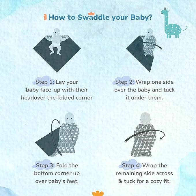 R for Rabbit Cuddlez Swaddle for Newborn Baby 100% Soft Cotton Muslin | Lightweight, Breathable & Skin-Friendly Multipurpose Swaddlers Wrap Set Combo Pack of 3