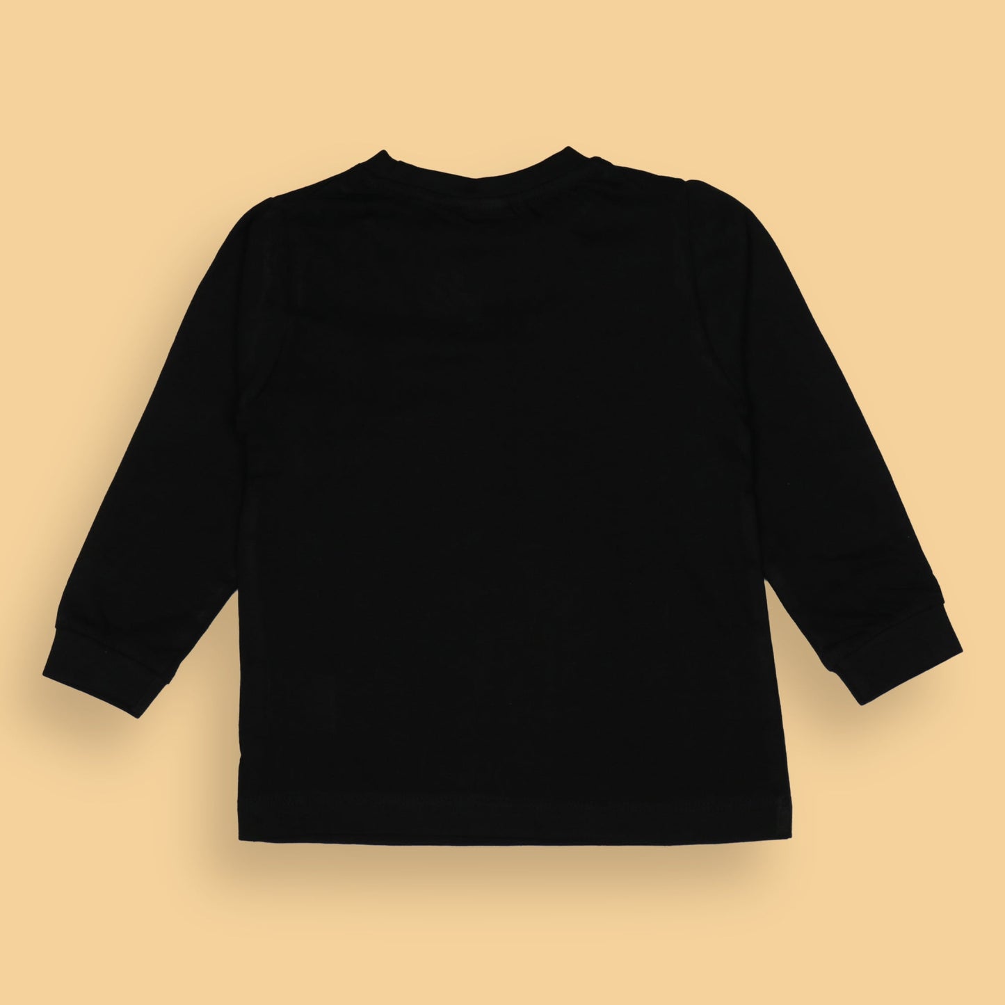 Ollypop Essentials T-Shirt – Breezy Breathable Sinker, Full Sleeves, Placement Print for Happy Kids (Black)