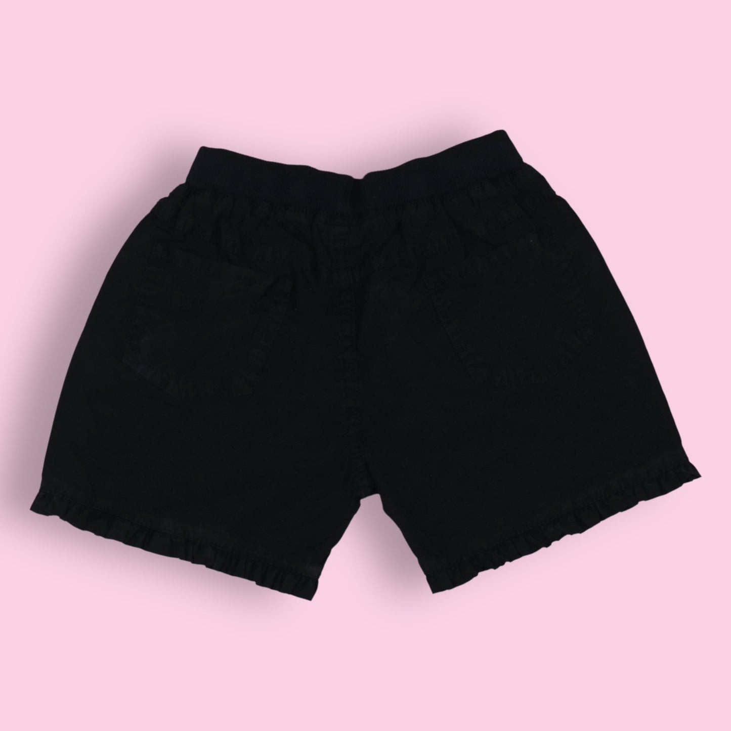 OlioKids Girls Cotton Blend Elasticated Pull-On Shorts - Black