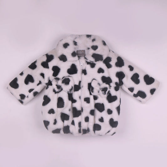 Cozy Chic: Black Fur Quilted Jacket for Girls by Little Kangaroos | Smart Outdoor Wear