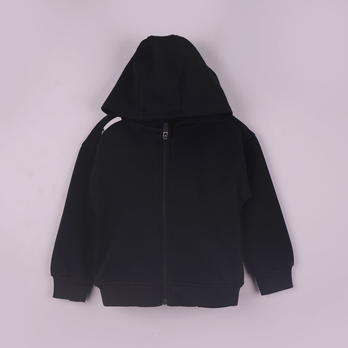 Extra Soft Cotton Sweat Jacket for Boys | Little Kangaroos Black Hooded Zip-Up