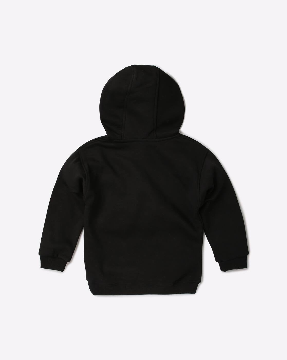 Playful Classic – Boys’ Black Hooded Sweatshirt for Winter