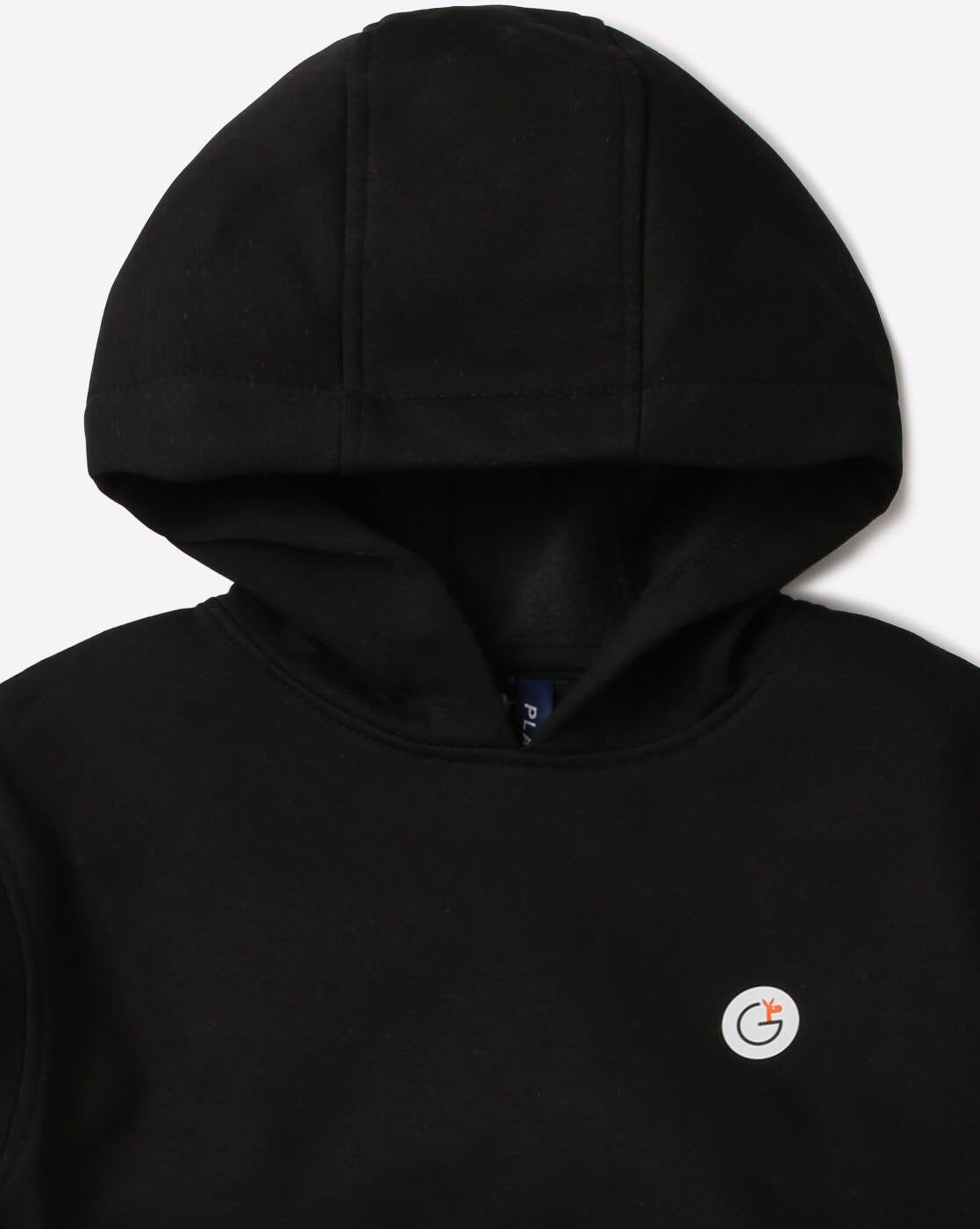 Playful Classic – Boys’ Black Hooded Sweatshirt for Winter