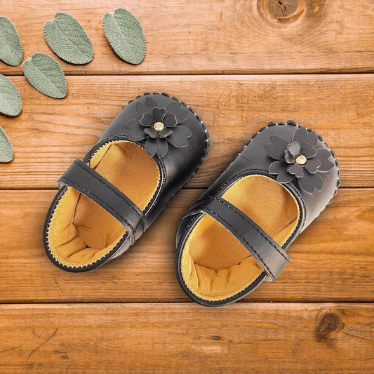 Nuluv Baby Girl Booties – Soft Infant Shoes for Girls | 1 Pair | Black