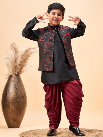Playful Royal – Party Perfect Black Dhoti Kurta