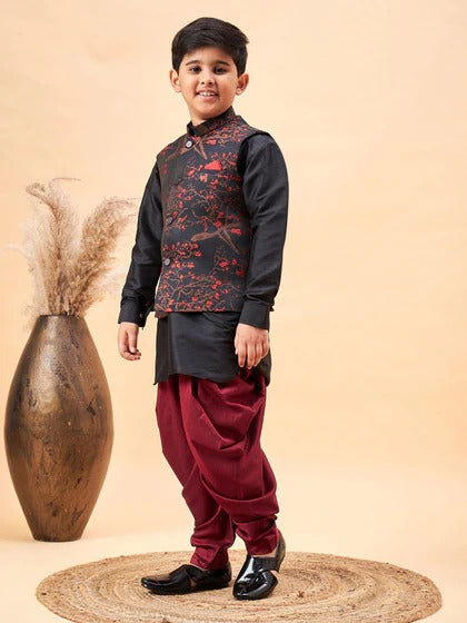 Playful Royal – Party Perfect Black Dhoti Kurta