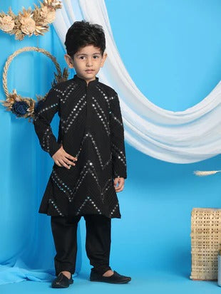Starry Night – Black Embroidered Partywear Set