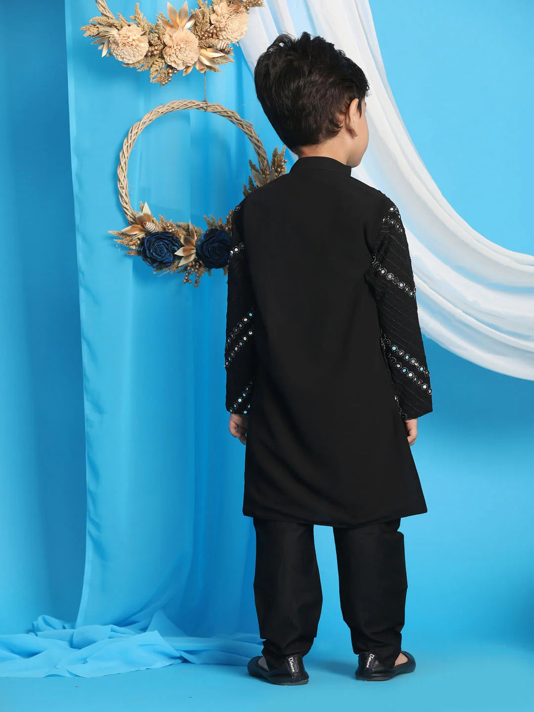 Starry Night – Black Embroidered Partywear Set