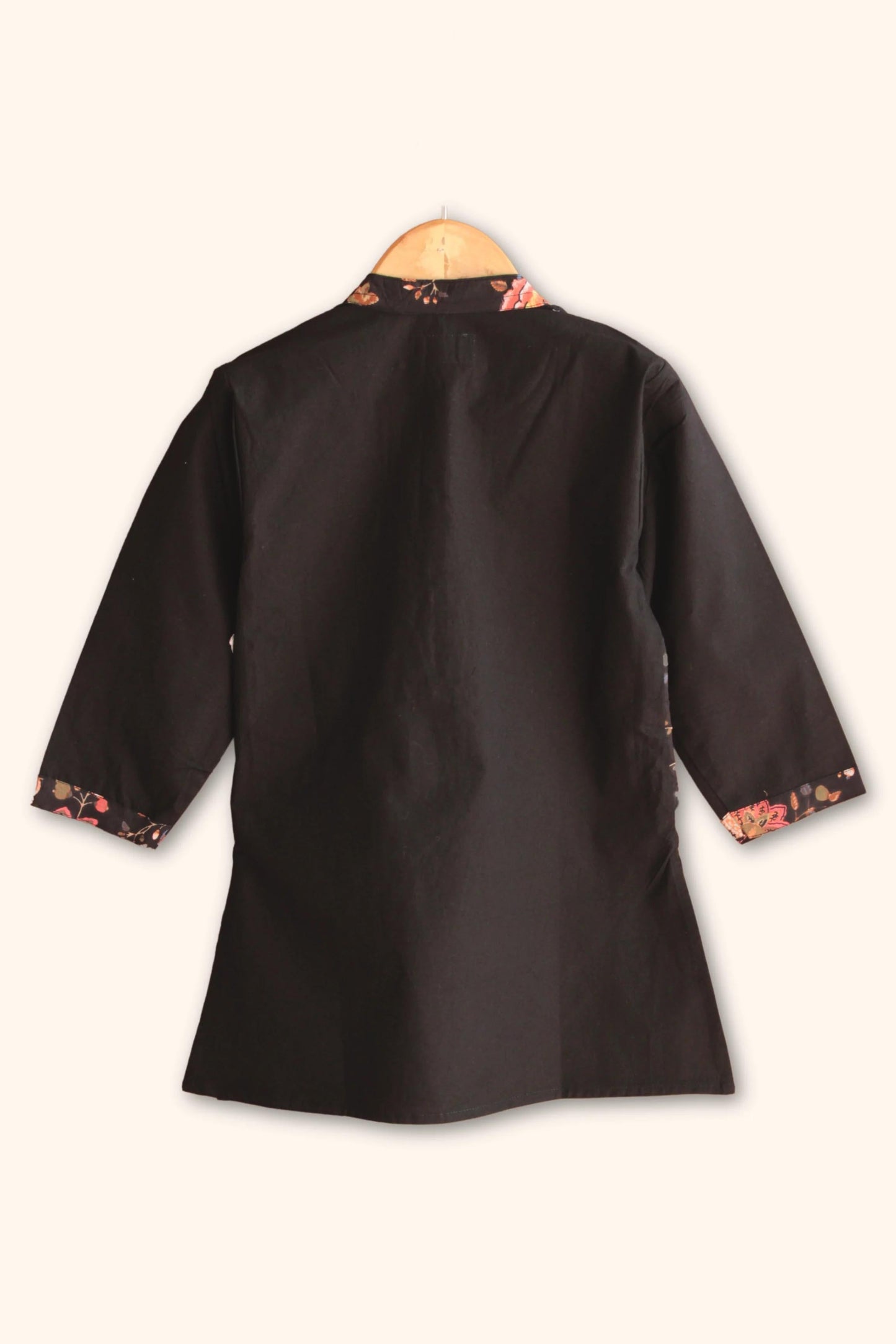 Elegant Black Dhoti Kurta Set for Boys – Soft Cotton Blend, Front Button Closure