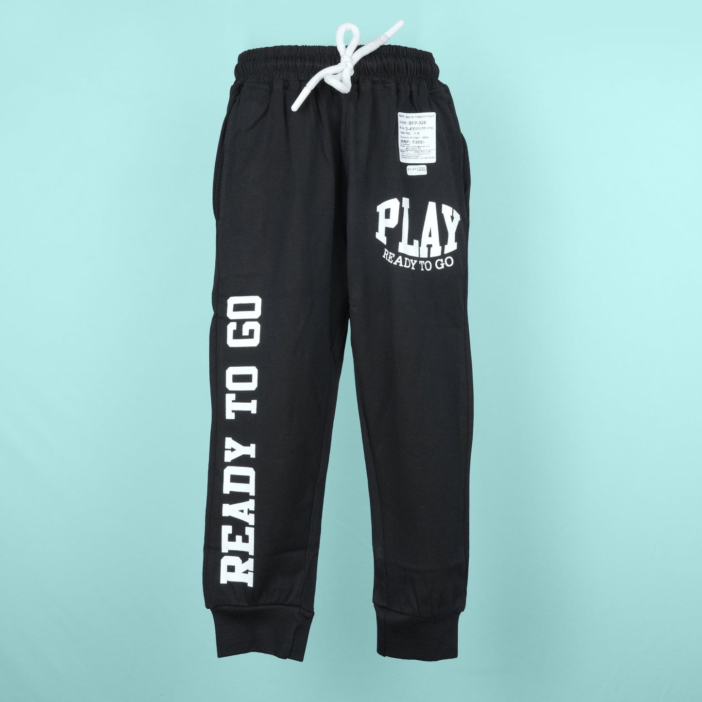 Sport Vibe Track Pant – Evimo Boys’ Full-Length Black Jogger