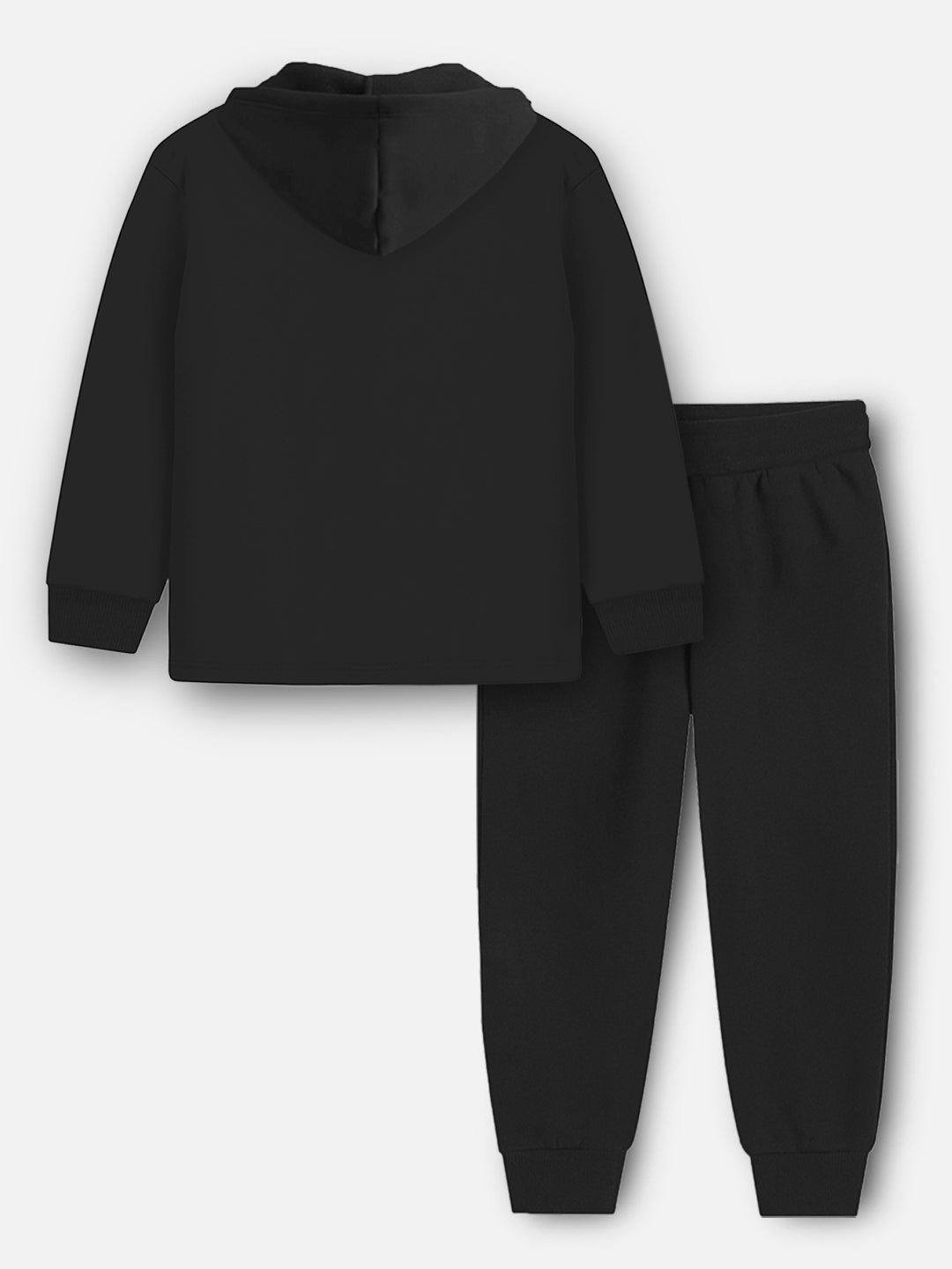 Trampoline Boy's Black Hooded 'CONFIDENT' T-Shirt & Pant Set