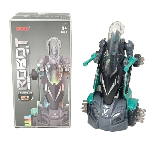 Robot Toy with Lights and Music Zero Policeman Action Figure Black and Turquoise Ages 3