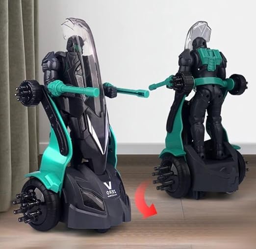 Robot Toy with Lights and Music Zero Policeman Action Figure Black and Turquoise Ages 3