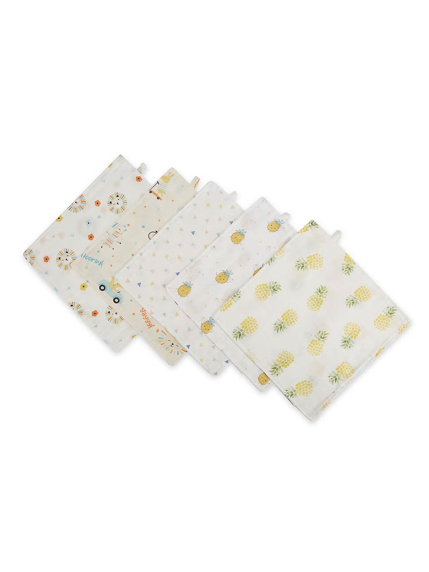 Haus & Kinder Unisex Cotton Wash Cloth – Jungle Party Collection | Ultra-Soft, Highly Absorbent & Gentle on Baby’s Skin | Reusable Baby Wipes for Face & Body Cleaning