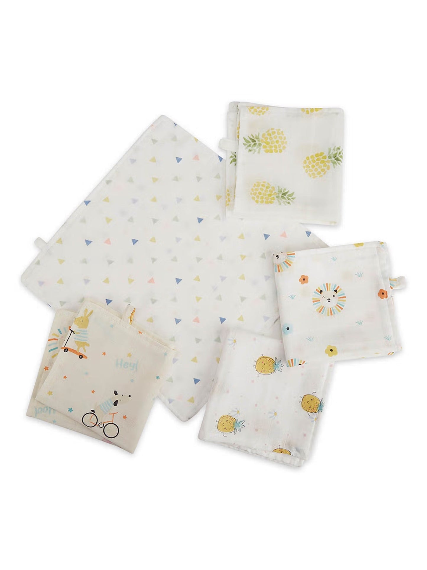 Haus & Kinder Unisex Cotton Wash Cloth – Jungle Party Collection | Ultra-Soft, Highly Absorbent & Gentle on Baby’s Skin | Reusable Baby Wipes for Face & Body Cleaning