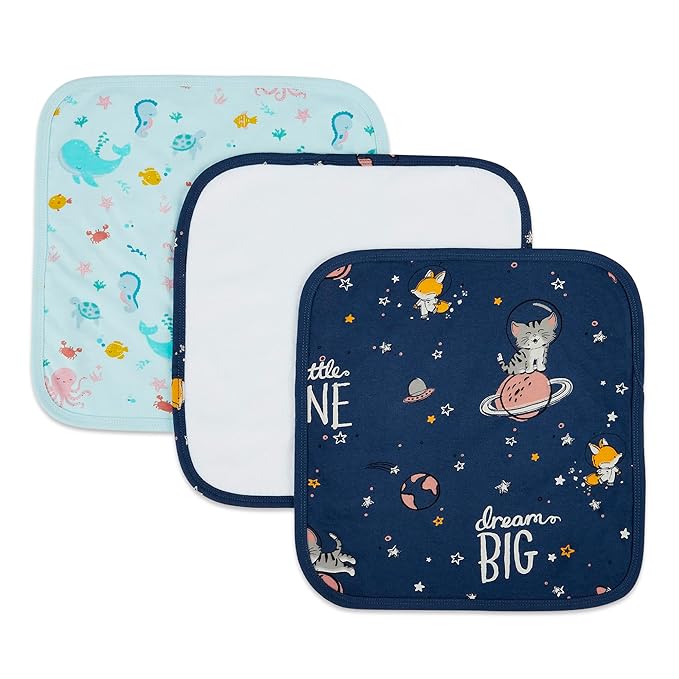 Haus & Kinder Baby Washcloths – Set of 3: Soft, Absorbent & Adorably Designed for Gentle Baby Care and Perfect Gifting