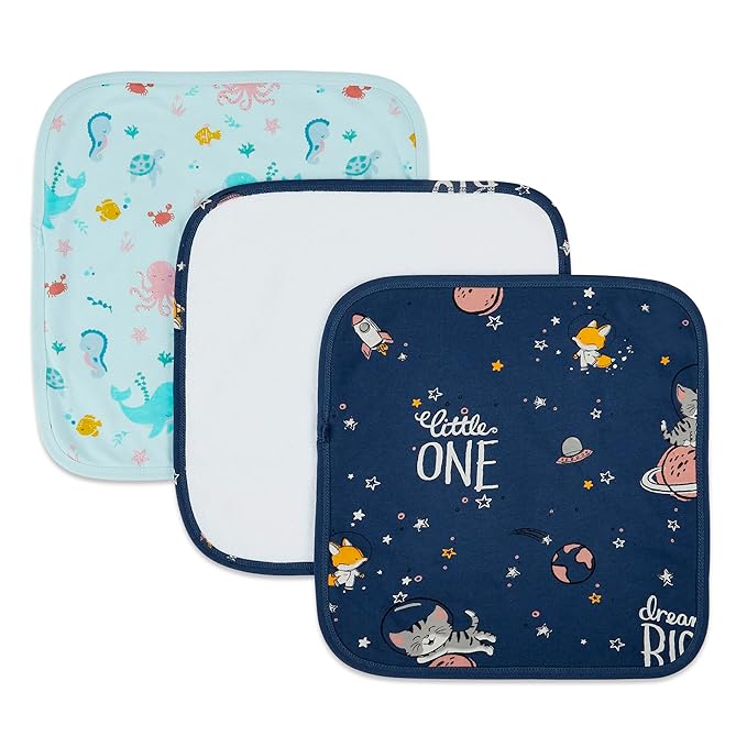 Haus & Kinder Baby Washcloths – Set of 3: Soft, Absorbent & Adorably Designed for Gentle Baby Care and Perfect Gifting