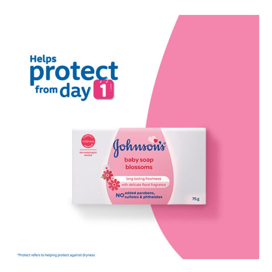Johnson Baby Soap Blossoms - 75gms (Baby Safe - Clinically Proven Mildness)