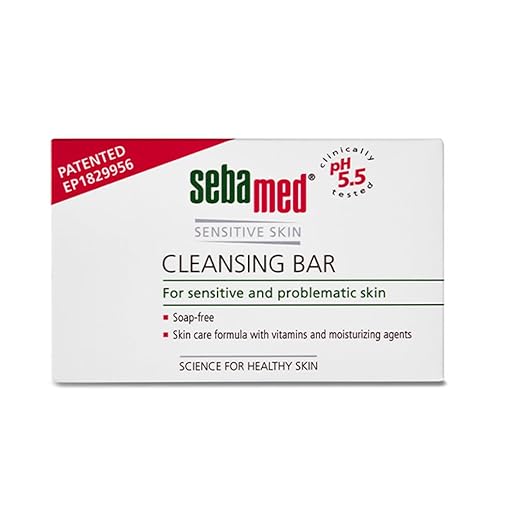 Sebamed Cleansing Bar, Sensitive Skin, pH 5.5, Soap-Free, Moisturizing, Vitamins & Amino Acids, Phthalate/SLS/Paraben-Free, Clinically Proven, 100g, Dry Skin
