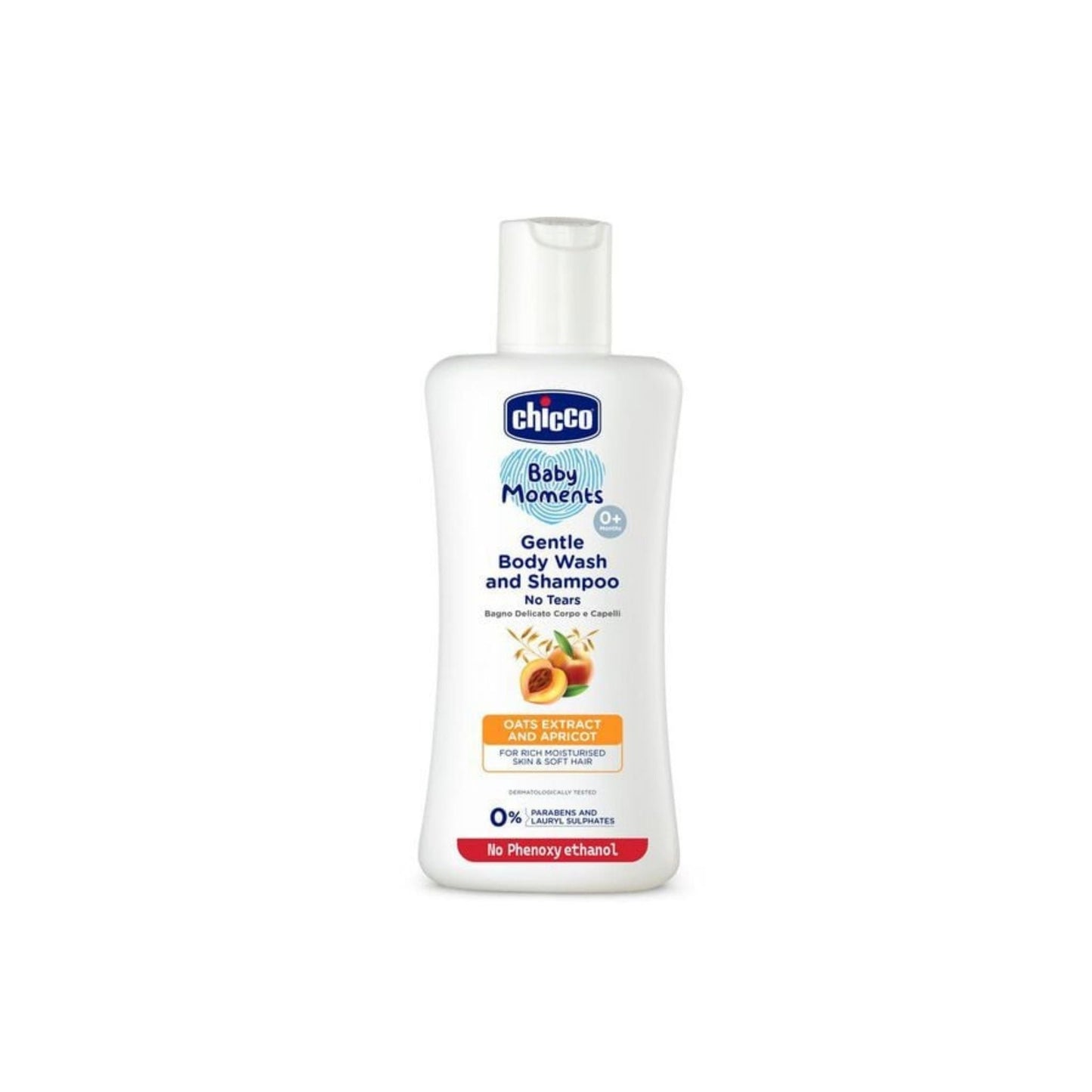 Chicco Baby Moments Gentle Body Wash & Shampoo 100ml – Moisturizes Skin & Leaves Hair Soft