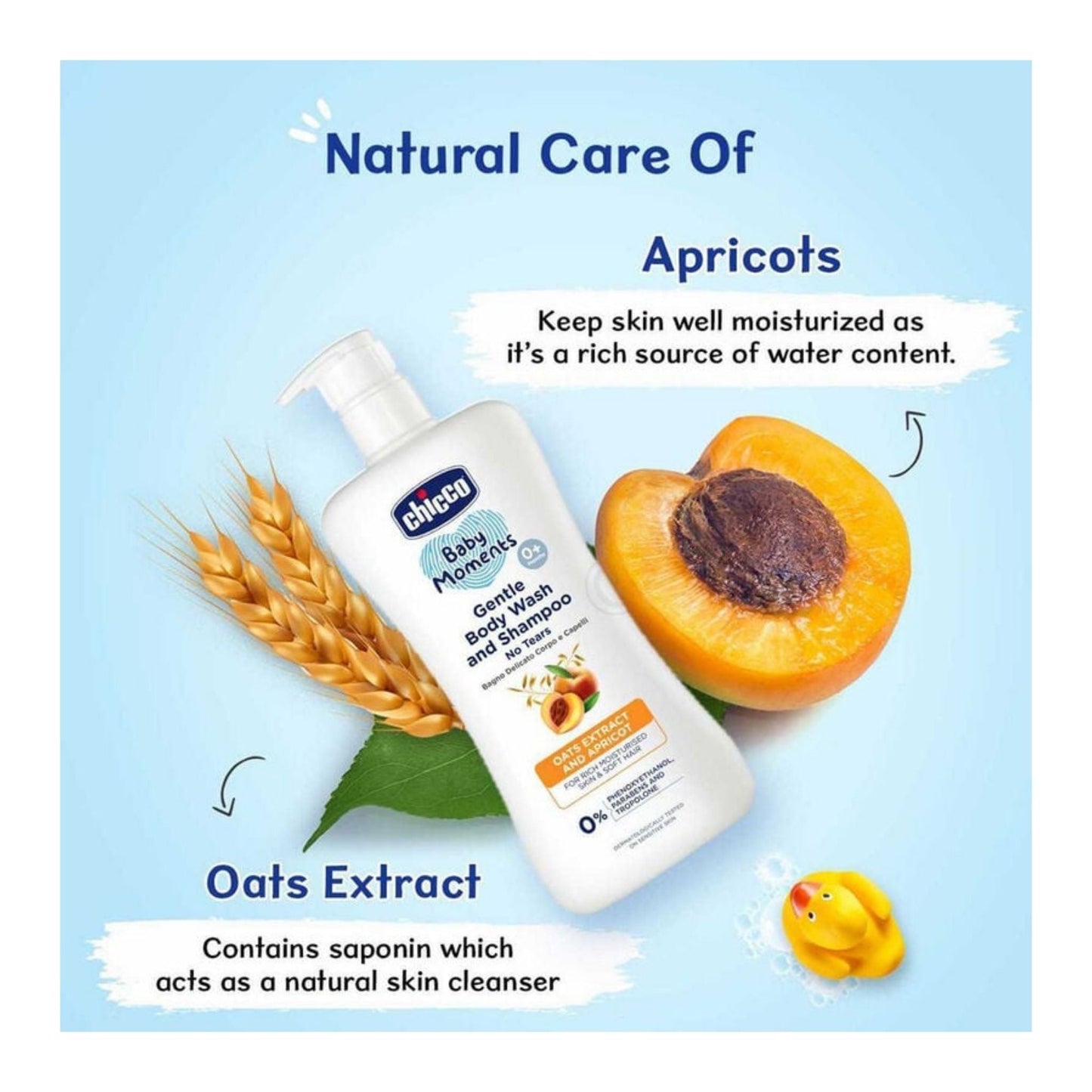 Chicco Baby Moments Gentle Body Wash & Shampoo 500ml – Moisturizes Skin & Leaves Hair Soft