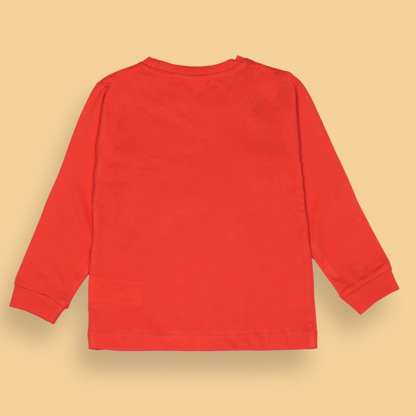 Ollypop Essentials T-Shirt – Breezy Breathable Sinker, Full Sleeves, Placement Print for Happy Kids (Red)