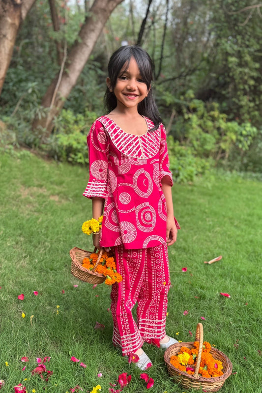 Girls' Kaleera Pure Cotton Clothing Set – Soft, Stylish & Perfect for Festive or Daily Wear