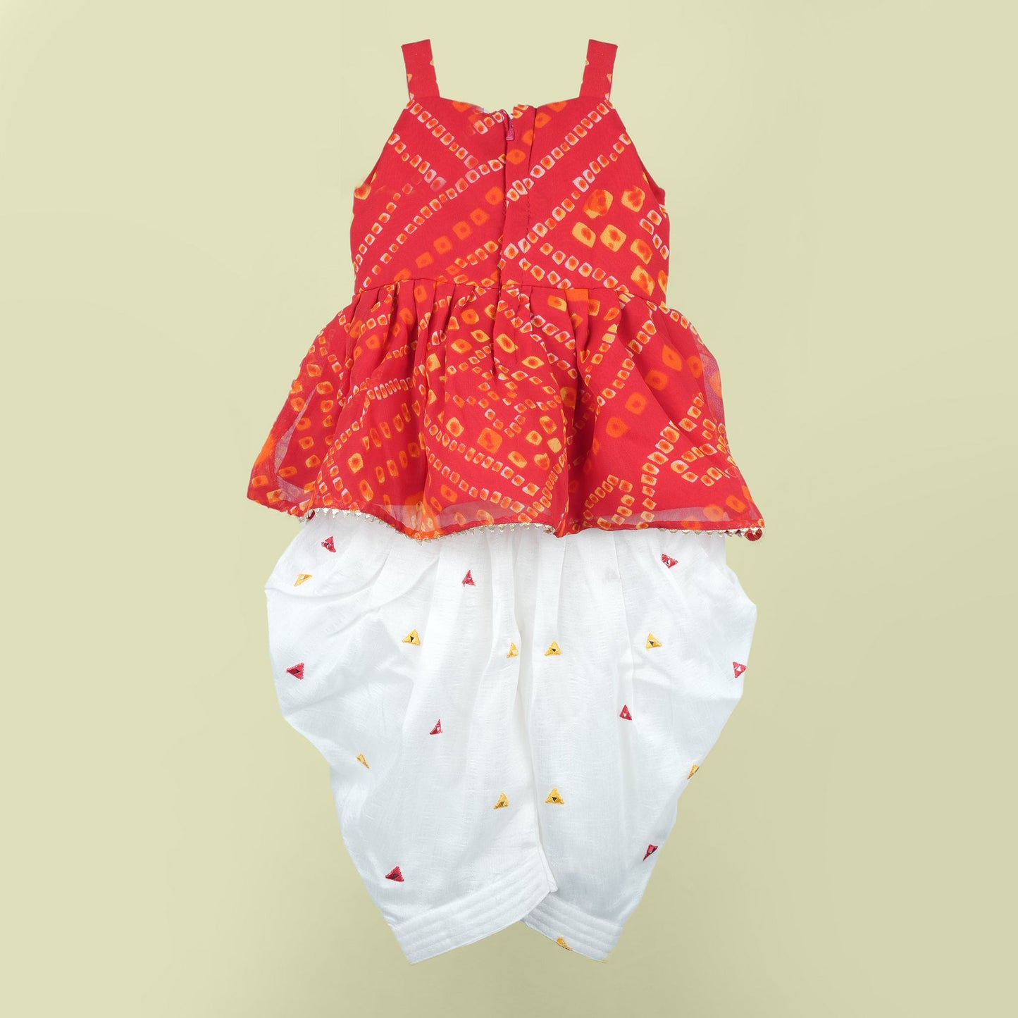 Sparkle Girls’ Red Churidar Patiala Set – Embroidered Kurti with Dupatta