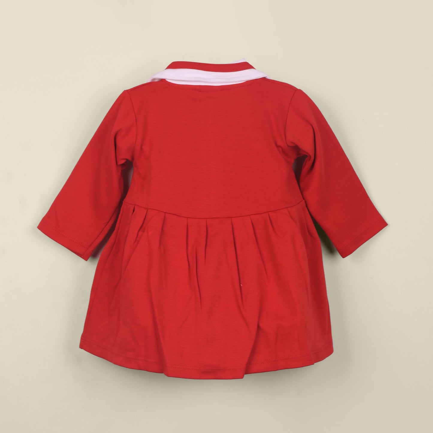 Twirl in style with Piu’s red frock & leggings—extra soft cotton and charming applique!