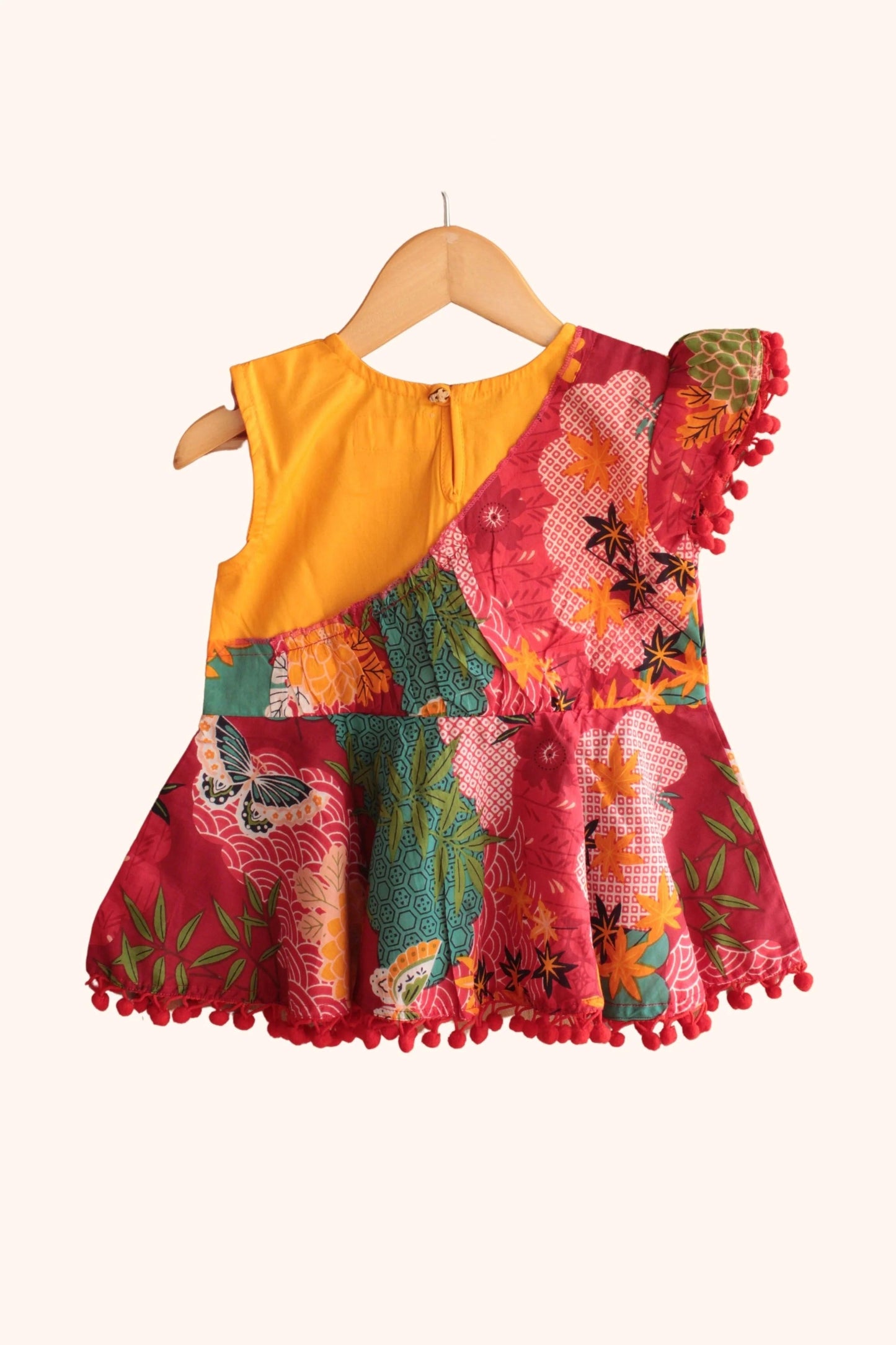 Dapper in Red: Peekaaboo Trendy Top & Flared Palazzos for Little Fashion Stars