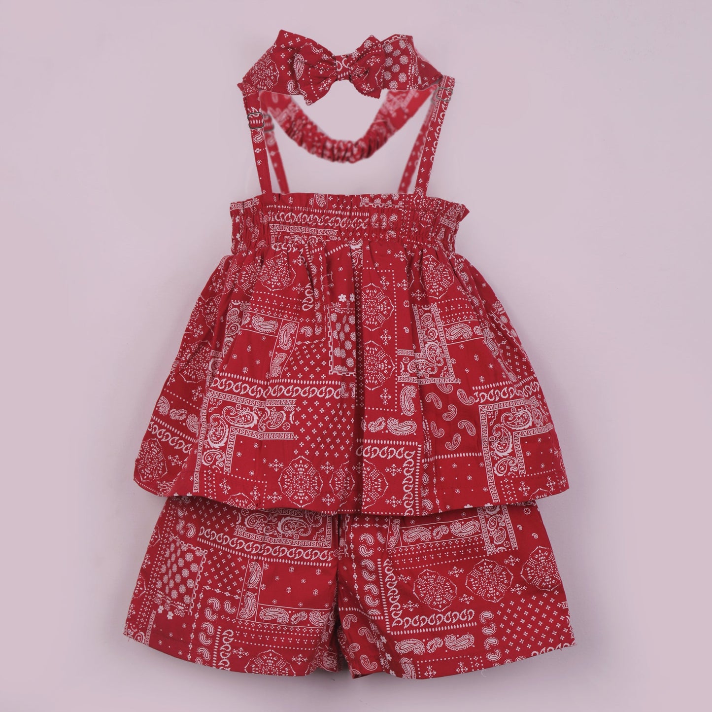 Fun & Fashion: Orrigany Red Girls’ Top and Shorts with Headband | Smart Outdoor Essential