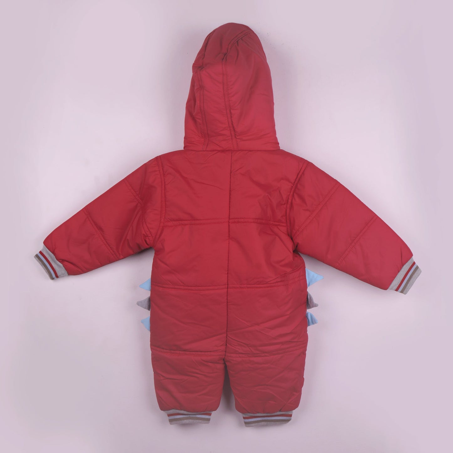 Cozy & Cute: Little Kangaroos Boys Red Applique Romper with Front Zipper & Full Length