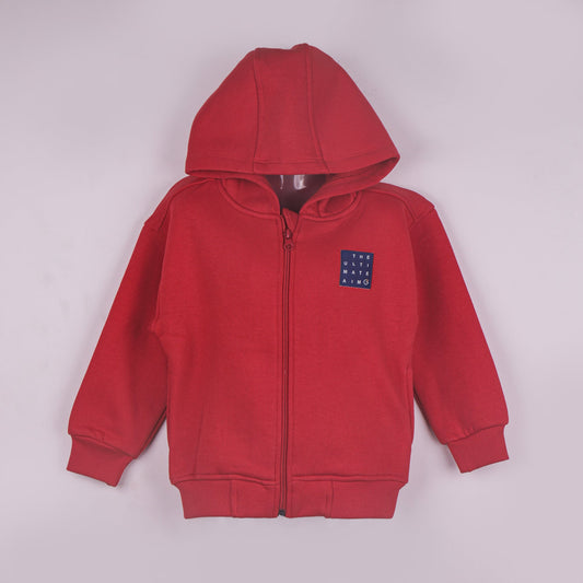 Little Kangaroos Boys’ Winter Essential – Red Zip Sweatshirt